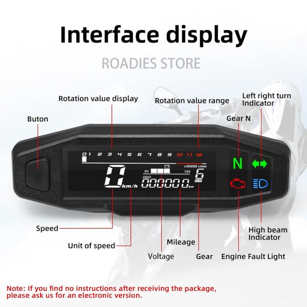 Universal Motorcycle Dolphin Digital Meter Slim with Sensor