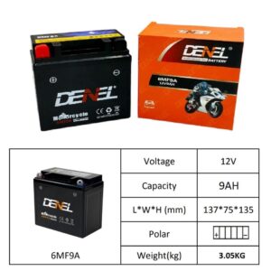 DENEL Dry Battery 9amp 12V For Suzuki GS150 GS150SE Motorcycle