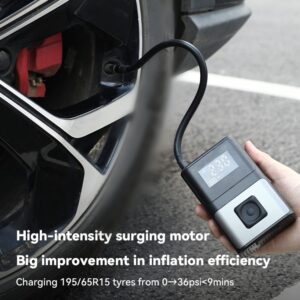 JOHORSE Tire Inflator with150PSI Tyre Air Pump Digital Pressure Gauge Cordless Battery Portable Motorcycle Car Ball Bicycle