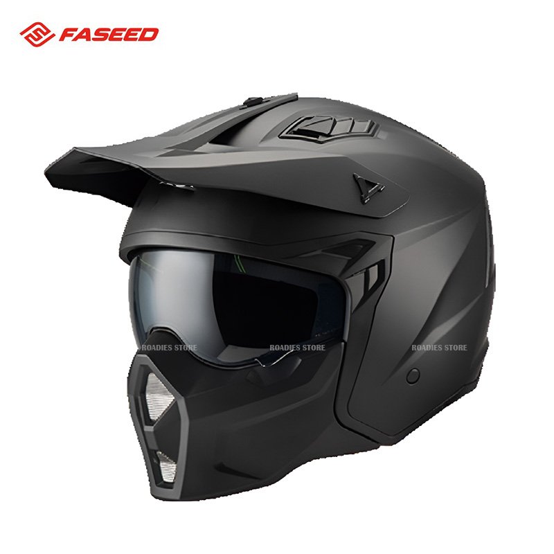 FASEED helmet Fs X1 X Commuter Matt Black 3in1 Experience Removeable Chin Full Face Half Face X-Trak Motorcycle