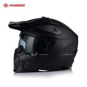 FASEED helmet Fs X1 X Commuter Matt Black 3in1 Experience Removeable Chin Full Face Half Face X-Trak Motorcycle