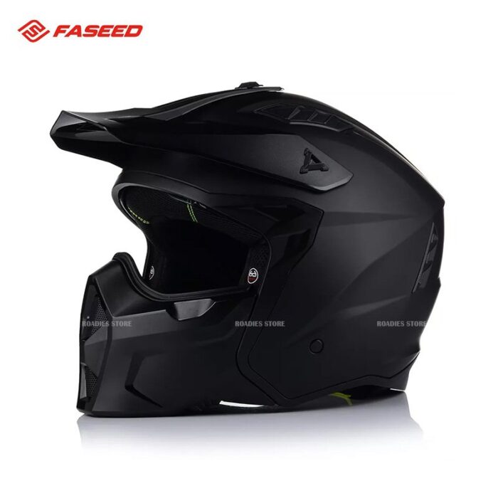 FASEED helmet Fs X1 X Commuter Matt Black 3in1 Experience Removeable Chin Full Face Half Face X-Trak Motorcycle