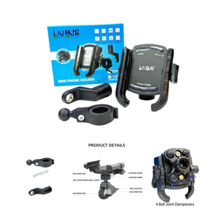 LIU HJG Mobile Holder Compact Pro 7578 Shockproof with Jaw Grip Damper Anti Vibration Proof Ball Joints for Motorcycle Universal Anti-Shake Anti-Theft Zero Vibration Shockproof