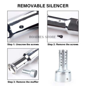 Motorcycle Vintage Cafe Racer Slip-on Exhaust Classic Brat Chopper bobber Chrome for Royal Enfield and Harley Muffler E06