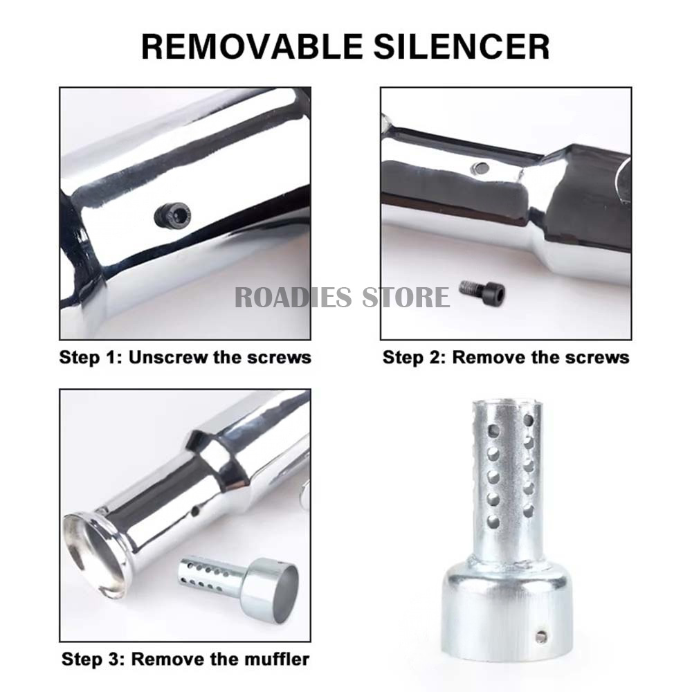 Motorcycle Vintage Cafe Racer Slip-on Exhaust Classic Brat Chopper bobber for Royal Enfield and Harley Muffler E06 (1) Motorcycle Vintage Cafe Racer Slip-on Exhaust Classic Brat Chopper bobber Chrome for Royal Enfield and Harley Muffler E06