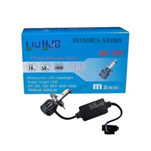 HJG M3 Mini ORIGINAL LED Headlight Bulb H4 50W For All Motorcycles Hi Low White Yellow Blue Red Green AC/DC 50Watt 3 Side Chip - Type H4 1PC