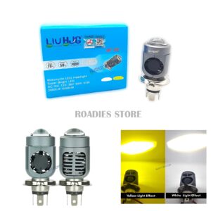 LIU HJG Motorcycle LED Headlight Projector Bulb YellowWhite With H4 Fitting 12V-36V 30W-50W 1pc