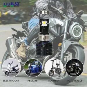 Liu HJG Y6 H4 Slim Projector LED For All Motorcycles Cars White Color Focused Projector Low Spread High Beam 1pc