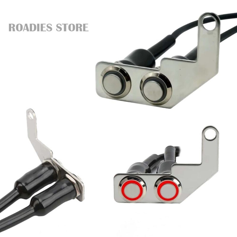 Switch Assembly Two OnOff Button 2 Metal Body LED Ring Light Bolt Mount Motorcycle