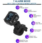 TPMS Tire Pressure Monitoring System Magnetic Charging Air Temperature Sensor Alarm Warning Motorcycle