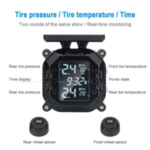TPMS Tire Pressure Monitoring System Solar Charging Air Temperature Sensor Alarm Warning Tyre Motorcycle 