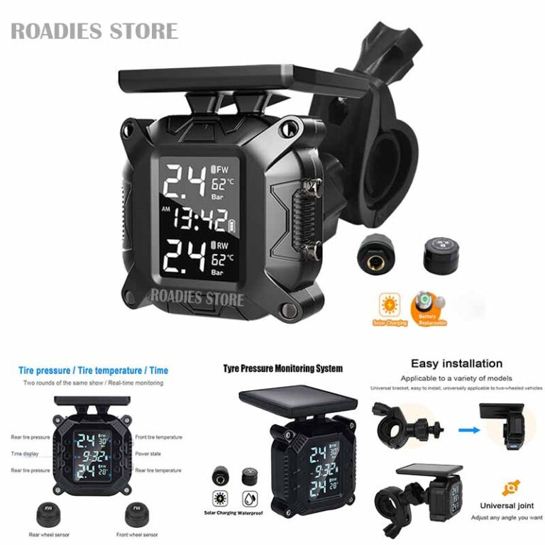 TPMS Tire Pressure Monitoring System Solar Charging Air Temperature Sensor Alarm Warning Tyre Motorcycle