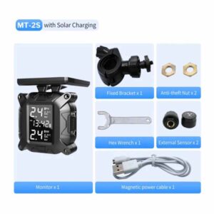 TPMS Tire Pressure Monitoring System Solar Charging Air Temperature Sensor Alarm Warning Tyre Motorcycle 