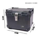 JDR ABS Top Box RS47 Liter Unbreakable Tail Rear Luggage Trunk Padded Inner ABS Plastic Motorcycle