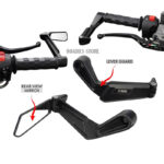 Lever Guard with Side View Mirrors Clutch Brake Hand Protection Aluminum Handlebar Guard Motorcycle