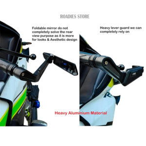 Lever Guard with Side View Mirrors Clutch Brake Hand Protection Aluminum Handlebar Guard Motorcycle