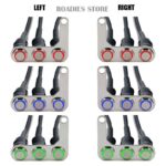 Switch Assembly Three On Off Button 3 Metal Body LED Ring Light Bolt Mount Motorcycle