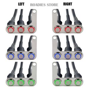 Switch Assembly Three On Off Button 3 Metal Body LED Ring Light Bolt Mount Motorcycle