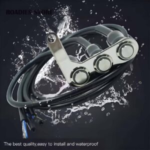 Switch Assembly Three On Off Button 3 Metal Body LED Ring Light Bolt Mount Motorcycle
