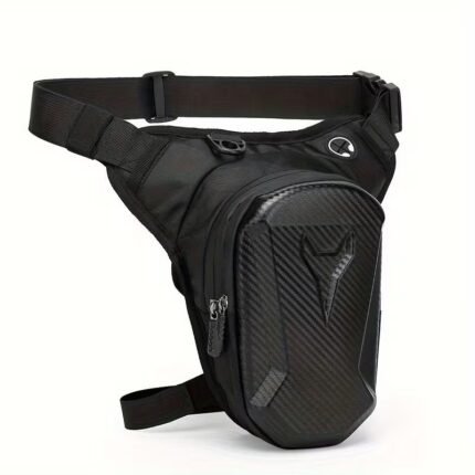 Motorcycle Waist Drop Thigh Bag  Waterproof Hard Shell Storage Bag with Double Zipper, Multi-Pocket Outdoor Riding Leg Bag for Cycling Hiking Camping Travel