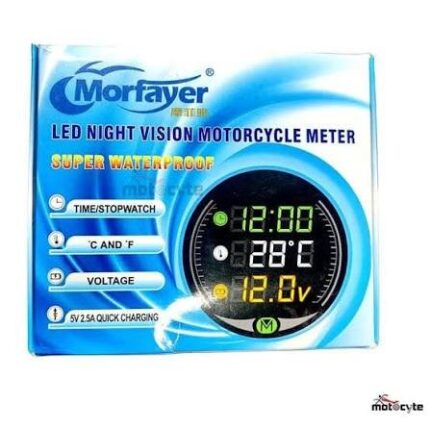 5 in 1 Mini LED Meter 5V 2.5A Type C Quick Charging Clock Stopwatch Weather Water Oil Temperature Battery Voltage